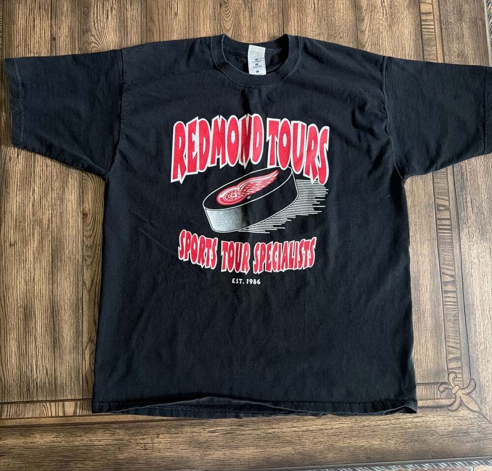 Vintage 2000 Mickey Redmond Tours Detroit Red Wings vs Blues T-Shirt XL